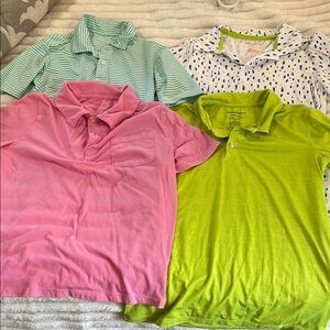 Kids Polo Shirt Set - Pink and Green